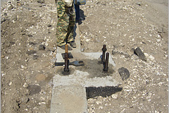 4.  Выравнивание уровня земли с фундаментом.