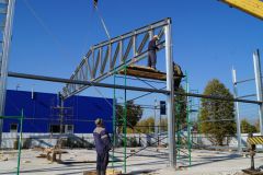 Ферма опущена на колонны